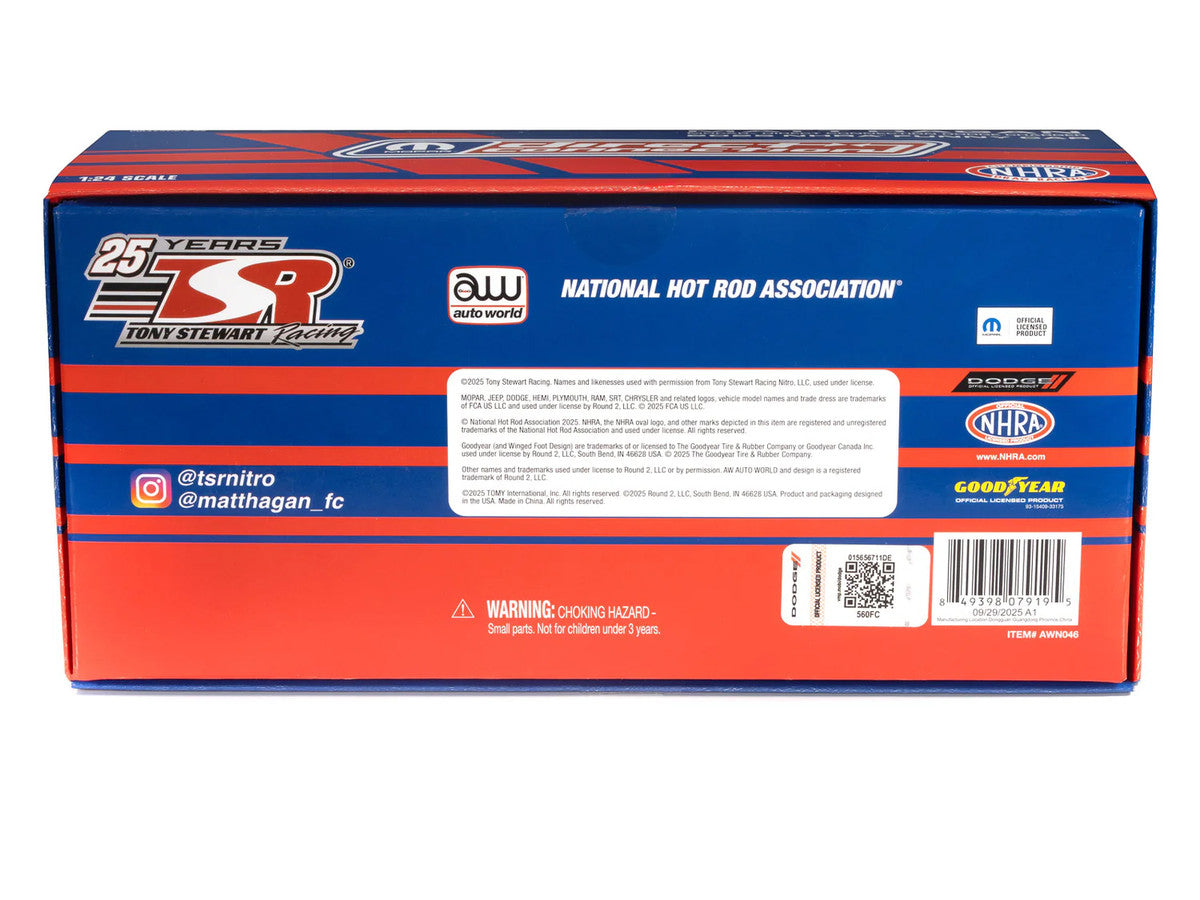 Dodge Charger NHRA Funny Car Matt Hagan "MOPAR Direct Connection" (2025) Limited Edition 1/24 Diecast Model Car by Auto World-1