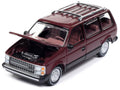 1985 Dodge Caravan Van Crimson Red and Black "Mighty Minivans" Series 1/64 Diecast Model Car by Auto World-0