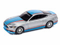 2017 Ford Mustang GT Tribute Edition "Petty's Garage" Ingot Silver Metallic with Petty Blue and Red Stripes "Modern Muscle" Series 1/64 Diecast Model Car by Auto World-0
