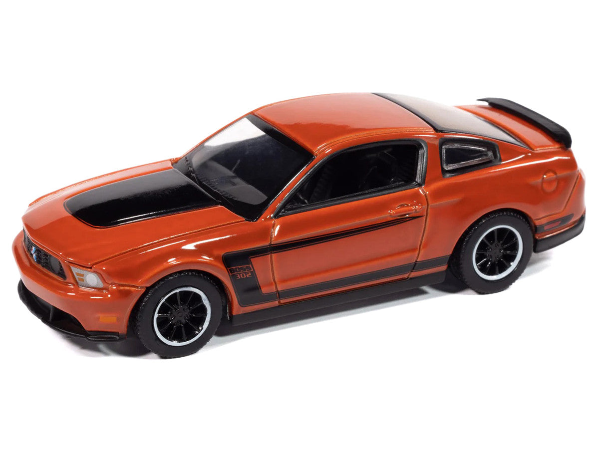 2012 Ford Mustang Boss 302 Competition Orange with Black Accents "Modern Muscle" Series 1/64 Diecast Model Car by Auto World-0