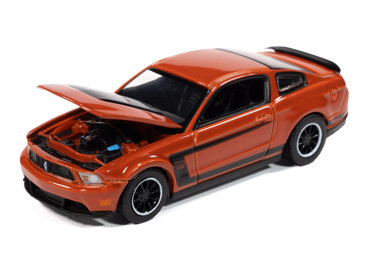 2012 Ford Mustang Boss 302 Competition Orange with Black Accents "Modern Muscle" Series 1/64 Diecast Model Car by Auto World-1