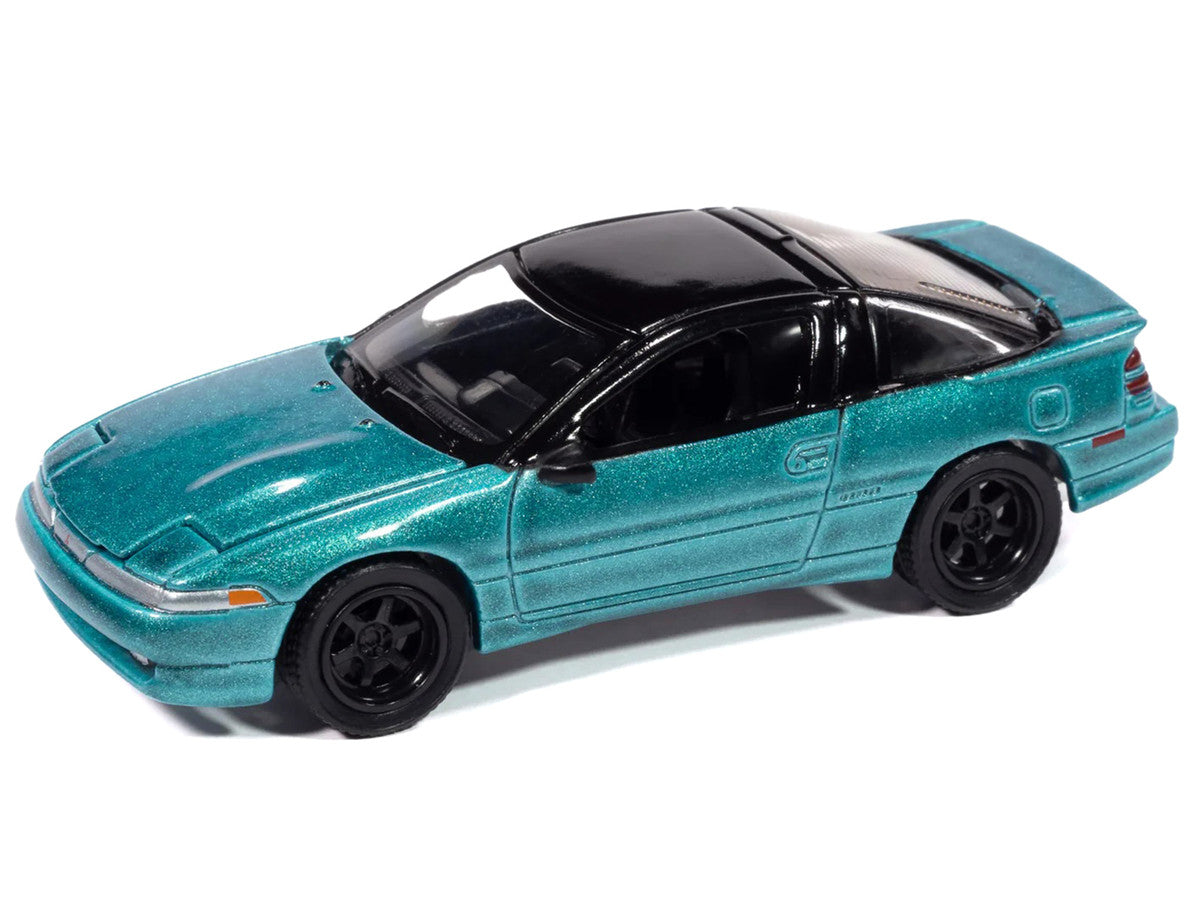 1991 Mitsubishi Eclipse GSX Tennessee Blue Metallic with Black Top "Import Legends" Series 1/64 Diecast Model Car by Auto World-1