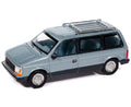 1987 Plymouth Voyager Van Ice Blue Metallic and Twilight Blue Metallic 2-Tone with Blue Interior "Mighty Minivans" Series 1/64 Diecast Model Car by Auto World-0