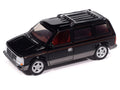 1989 Dodge Caravan Turbo Van Black with Red Stripes and Interior "Mighty Minivans" Series 1/64 Diecast Model Car by Auto World-0