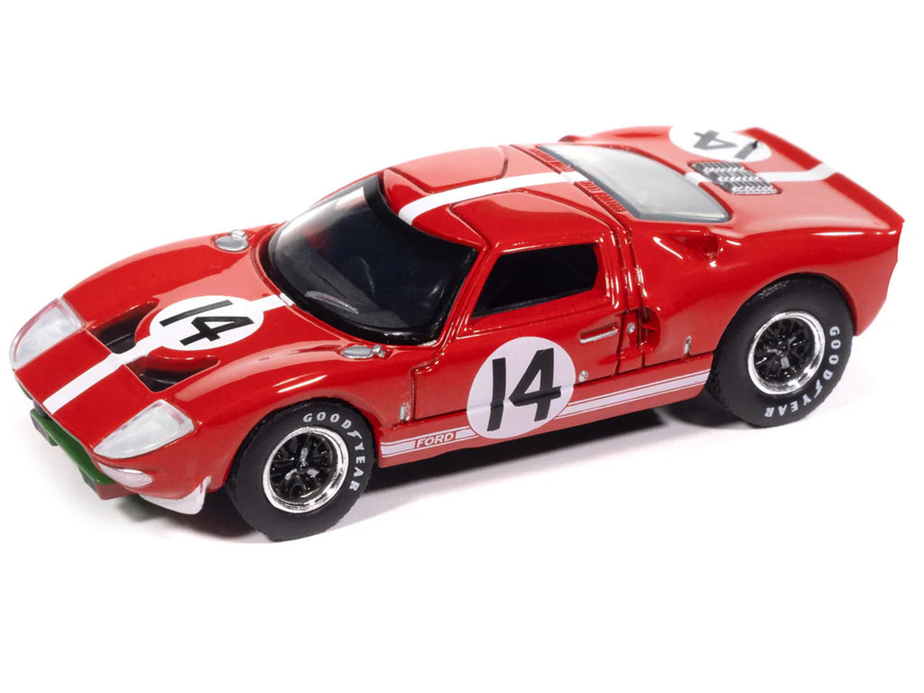 1965 Ford GT40 #14 Red with White Stripes "Vintage Muscle" Series 1/64 Diecast Model Car by Auto World-1