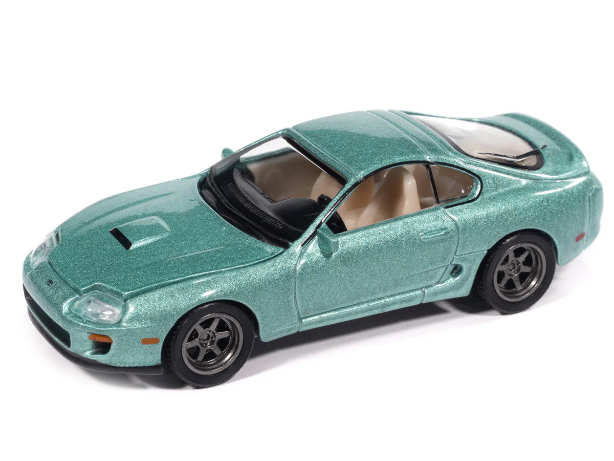 1998 Toyota Supra Caribbean Green Metallic "Modern Muscle" Series 1/64 Diecast Model Car by Auto World-0