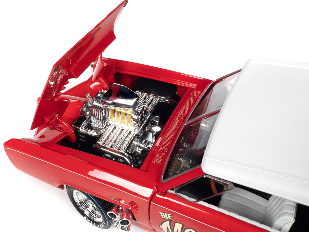 Monkeemobile Red with White Top and Interior "The Monkees" with Four Monkees Figure Cutouts "Silver Screen Machines" Series 1/18 Diecast Model Car by Auto World-3
