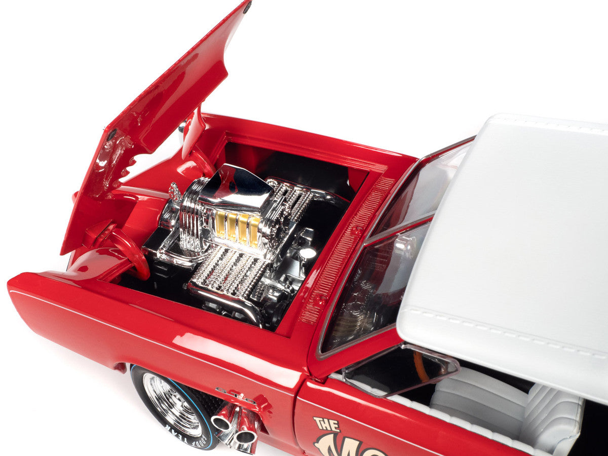 Monkeemobile Red with White Top and Interior "The Monkees" with Four Monkees Figure Cutouts "Silver Screen Machines" Series 1/18 Diecast Model Car by Auto World-3