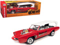 Monkeemobile Red with White Top and Interior "The Monkees" with Four Monkees Figure Cutouts "Silver Screen Machines" Series 1/18 Diecast Model Car by Auto World-0