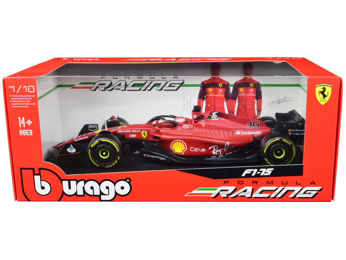 Bburago 1/18 Ferrari F1-75 Charles Leclerc Diecast Model Car 2022-0