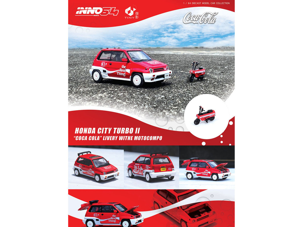 Honda City Turbo II RHD Coca-Cola Diecast Model 1/64 by Inno Models-1