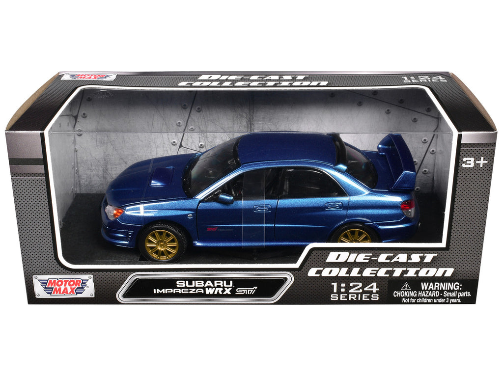 Subaru Impreza WRX STi Blue Metallic 1/24 Diecast Model Car by Motormax-1