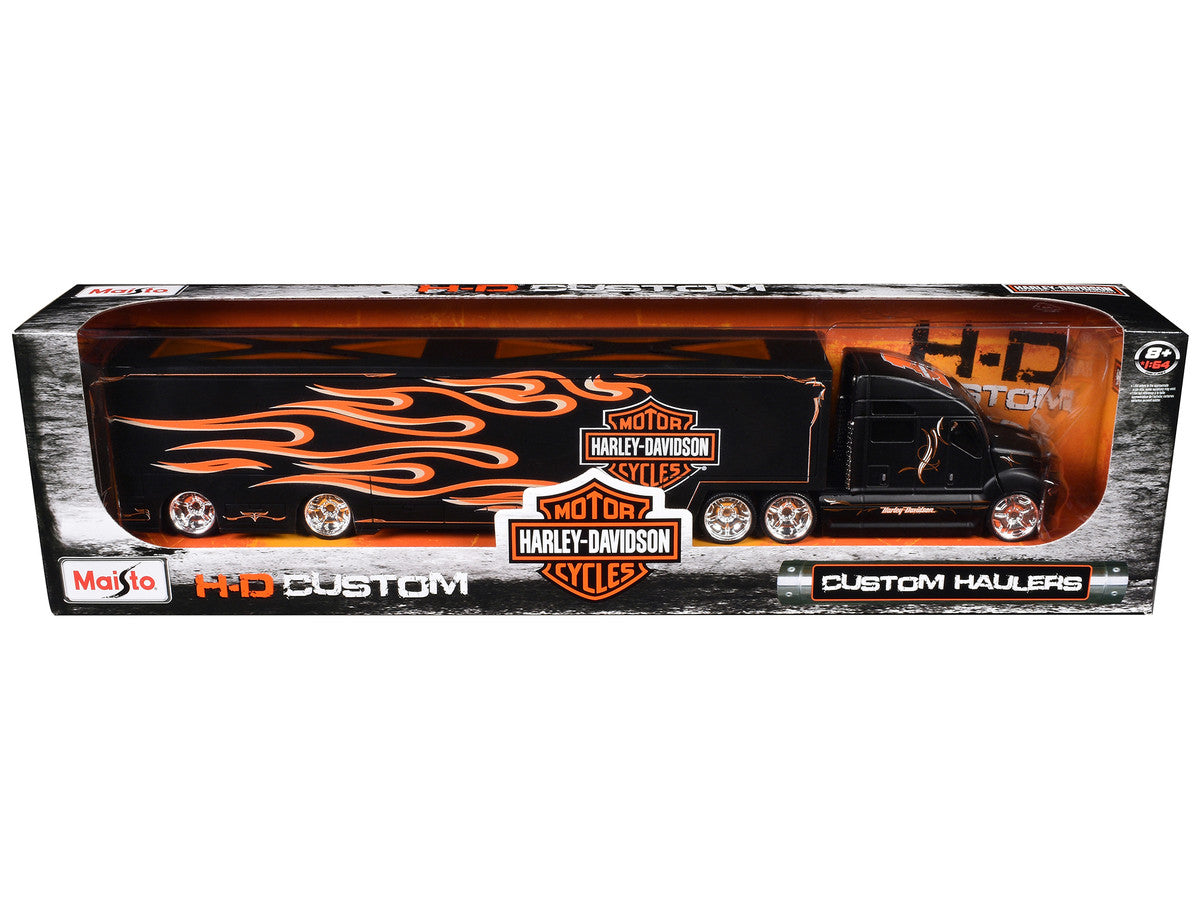 Harley Davidson Custom Hauler Trailer Black "Custom Haulers" Series 1/64 Diecast Model by Maisto-2