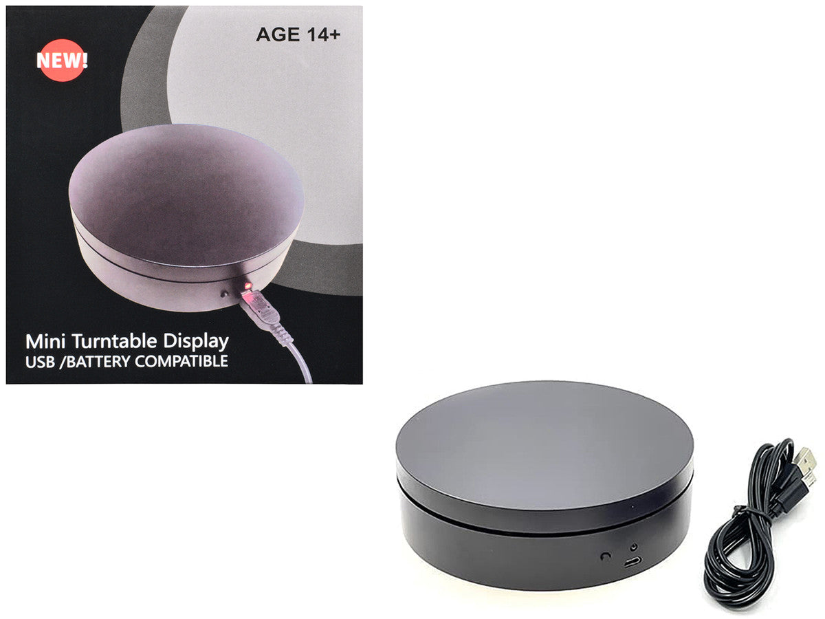 Mini Turntable Rotating Display Stand 4.75" with Black Base for 1/64 Scale Model Cars-2