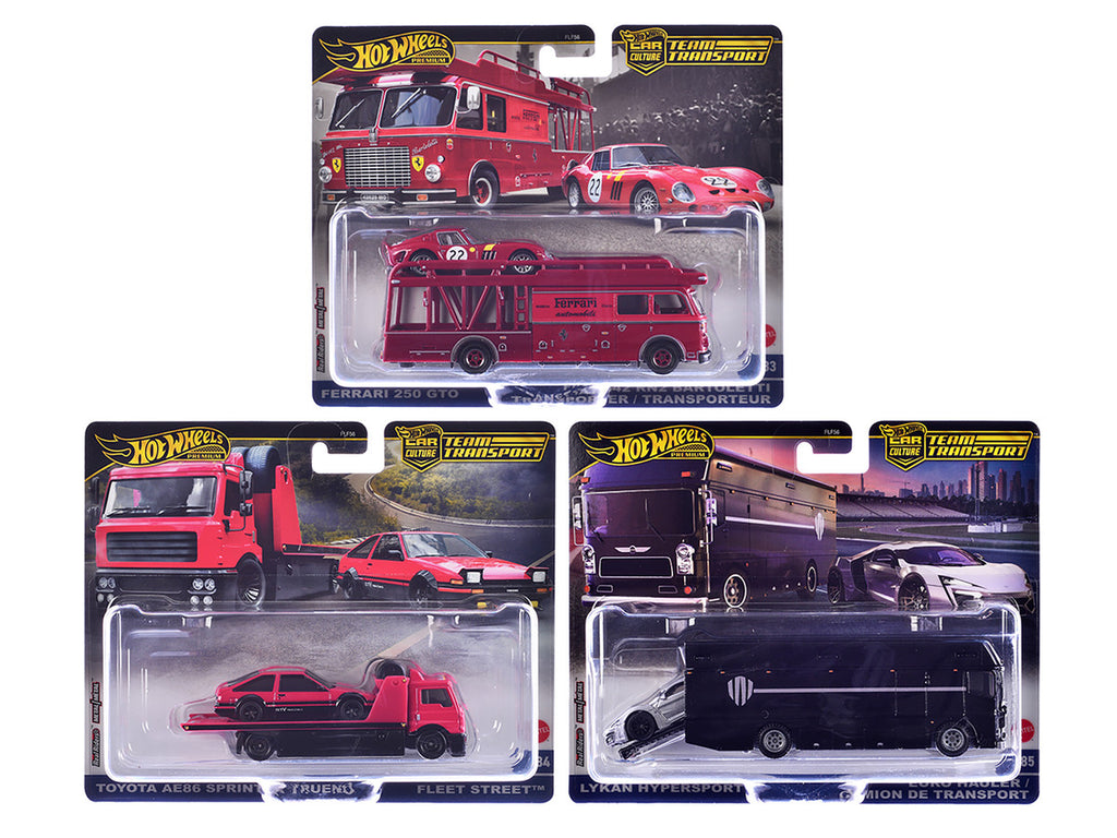 "Team Transport" 3 piece Set H 2025 "Car Culture" Series Diecast Model Cars by Hot Wheels-3