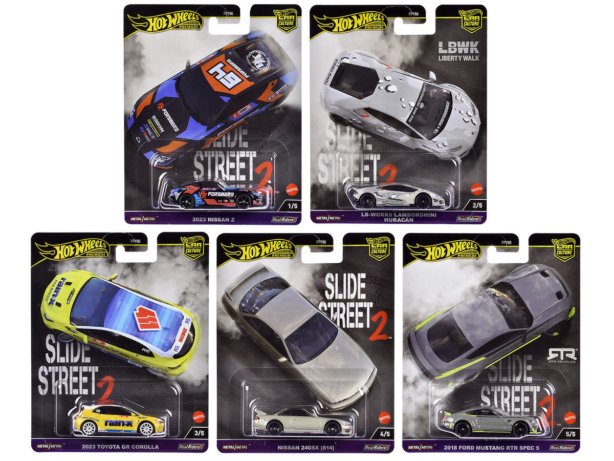"Slide Street 2" 5 piece Set "Car Culture" 2024 Series H Diecast Model Cars by Hot Wheels-0