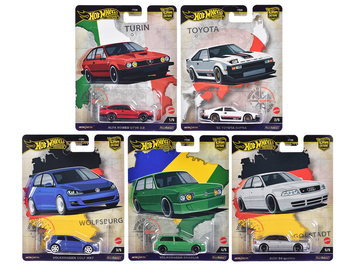 "World Tour" 5 piece Set "Car Culture" 2024 Series A Diecast Model Cars by Hot Wheels-0