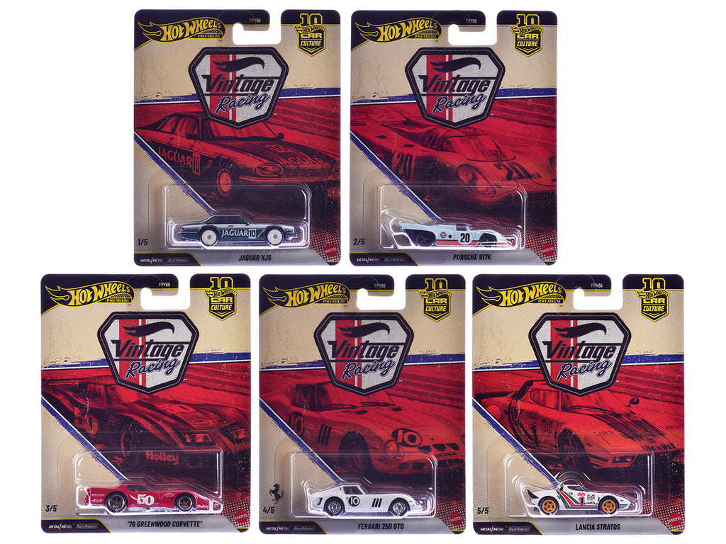 "Vintage Racing" 5 piece Set "Car Culture" 2026 Series T Diecast Model Cars by Hot Wheels-1