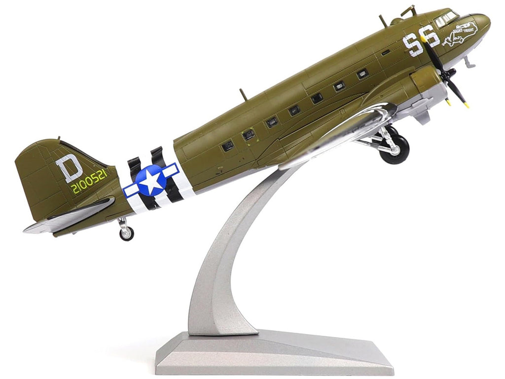 Douglas C-47 Skytrain Transport Aircraft "Night Fright 79th Troop Carrier Squadron 436th Troop Carrier Group D-Day" (1944) United States Army Air Forces 1/100 Diecast Model-4