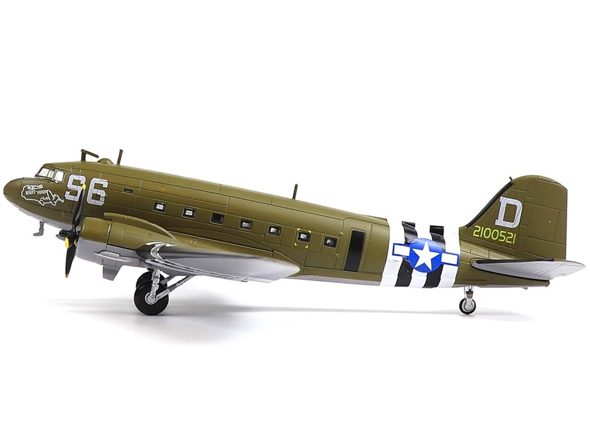 Douglas C-47 Skytrain Transport Aircraft "Night Fright 79th Troop Carrier Squadron 436th Troop Carrier Group D-Day" (1944) United States Army Air Forces 1/100 Diecast Model-1