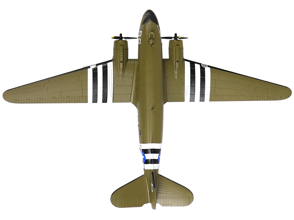 Douglas C-47 Skytrain Transport Aircraft "Night Fright 79th Troop Carrier Squadron 436th Troop Carrier Group D-Day" (1944) United States Army Air Forces 1/100 Diecast Model-3