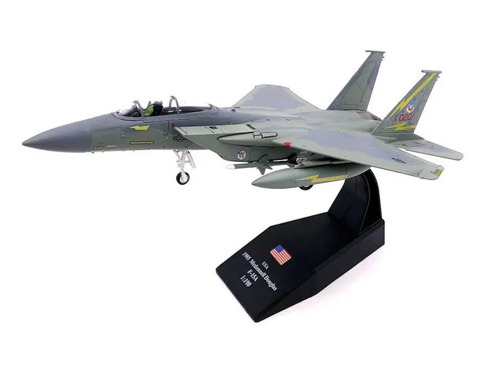 McDonnell Douglas F-15A Eagle Aircraft "Spittin Kittens 5th Fighter-Interceptor Squadron Tactical Air Command Minot AFB" (1985) United States Air Force 1/100 Diecast Model Airplane-4