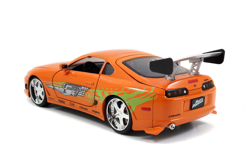 Model Kit Toyota Supra Metallic Orange with Brian Diecast Figure "Fast & Furious" Movie "Build N' Collect" 1/24 Diecast Model Car by Jada-4