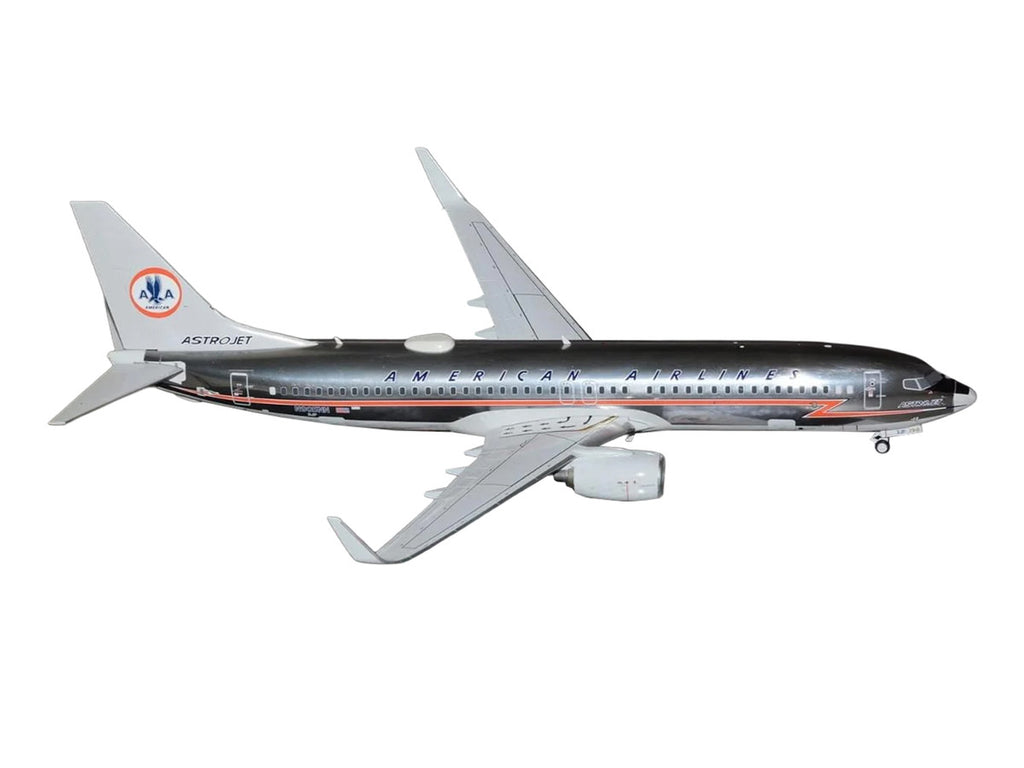 Boeing 737-800 Commercial Aircraft "American Airlines - American Heritage Jet" (N905NN) Silver with Red Stripes "Gemini 100" Series 1/100 Diecast Model Airplane by GeminiJets-1