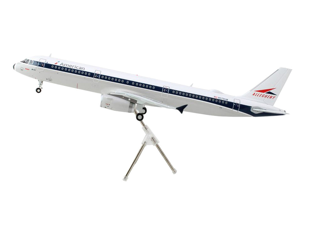 Airbus A321 Commercial Aircraft "American Airlines - Allegheny" (N579UW) White with Blue Stripes "Gemini 200" Series 1/200 Diecast Model Airplane by GeminiJets-2