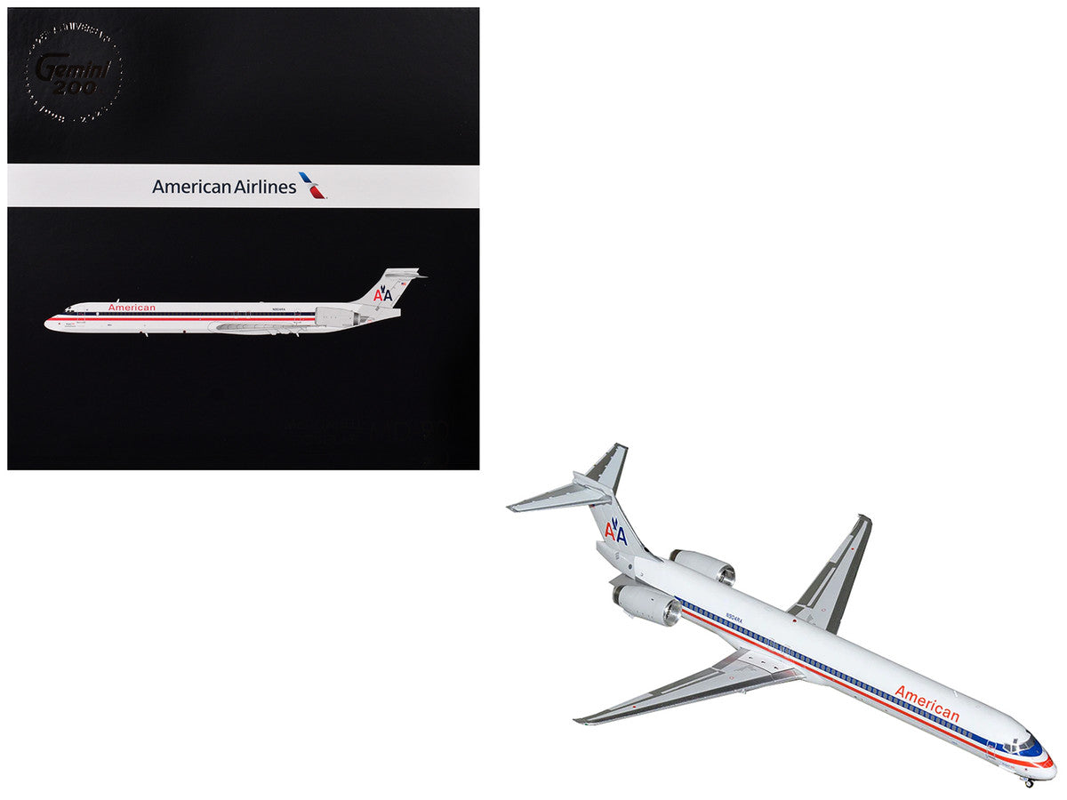 McDonnell Douglas MD-90 Commercial Aircraft "American Airlines" (N904RA) White with Red and Blue Stripes "Gemini 200" Series 1/200 Diecast Model Airplane by GeminiJets-0