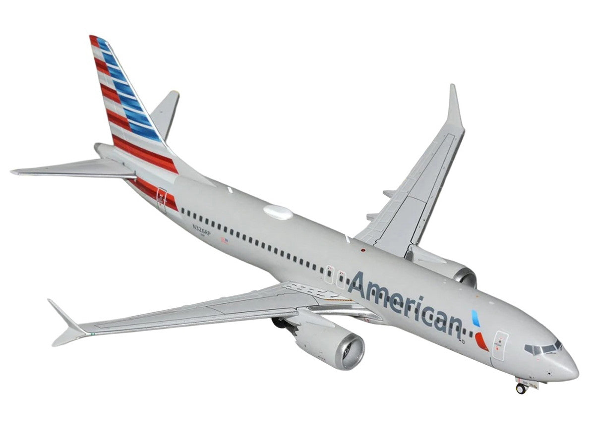 Boeing 737 MAX 8 Commercial Aircraft "American Airlines" (N326RP) Gray with Striped Tail "Gemini 200" Series 1/200 Diecast Model by GeminiJets-1