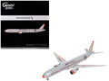 Boeing 777-300ER Commercial Aircraft "American Airlines - Flagship DFW" (N735AT) Silver with Otange Stripes "Gemini 200" Series 1/200 Diecast Model by GeminiJets-0