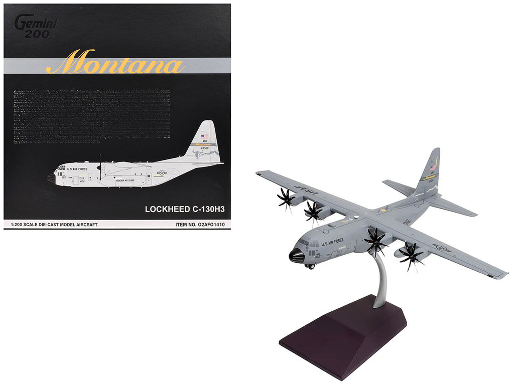 Lockheed C-130H3 Hercules Transport Aircraft "Montana Air National Guard Great Falls ANGB" United States Air Force "Gemini 200" Series 1/200 Diecast Model Airplane by GeminiJets-3