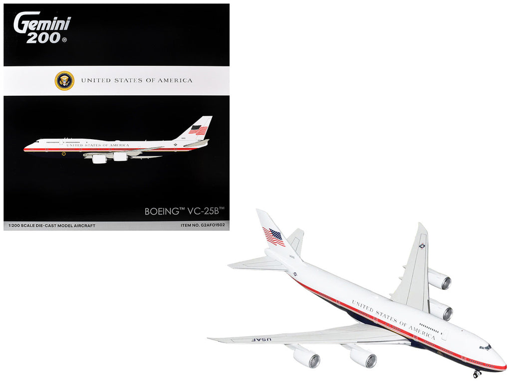 Boeing VC25B Transport Aircraft "Air Force One" (31000) United States Air Force "Gemini 200" Series 1/200 Diecast Model by GeminiJets-0