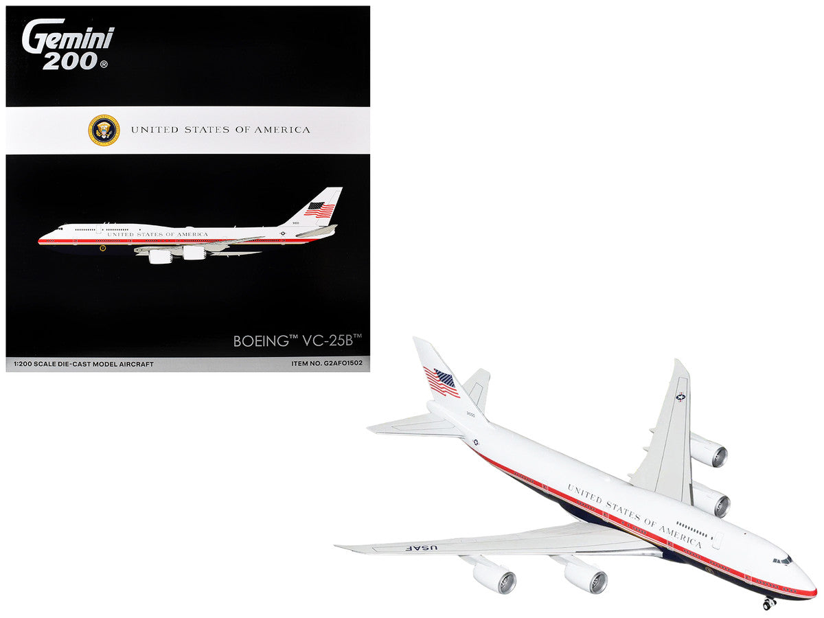 Boeing VC25B Transport Aircraft "Air Force One" (31000) United States Air Force "Gemini 200" Series 1/200 Diecast Model by GeminiJets-0