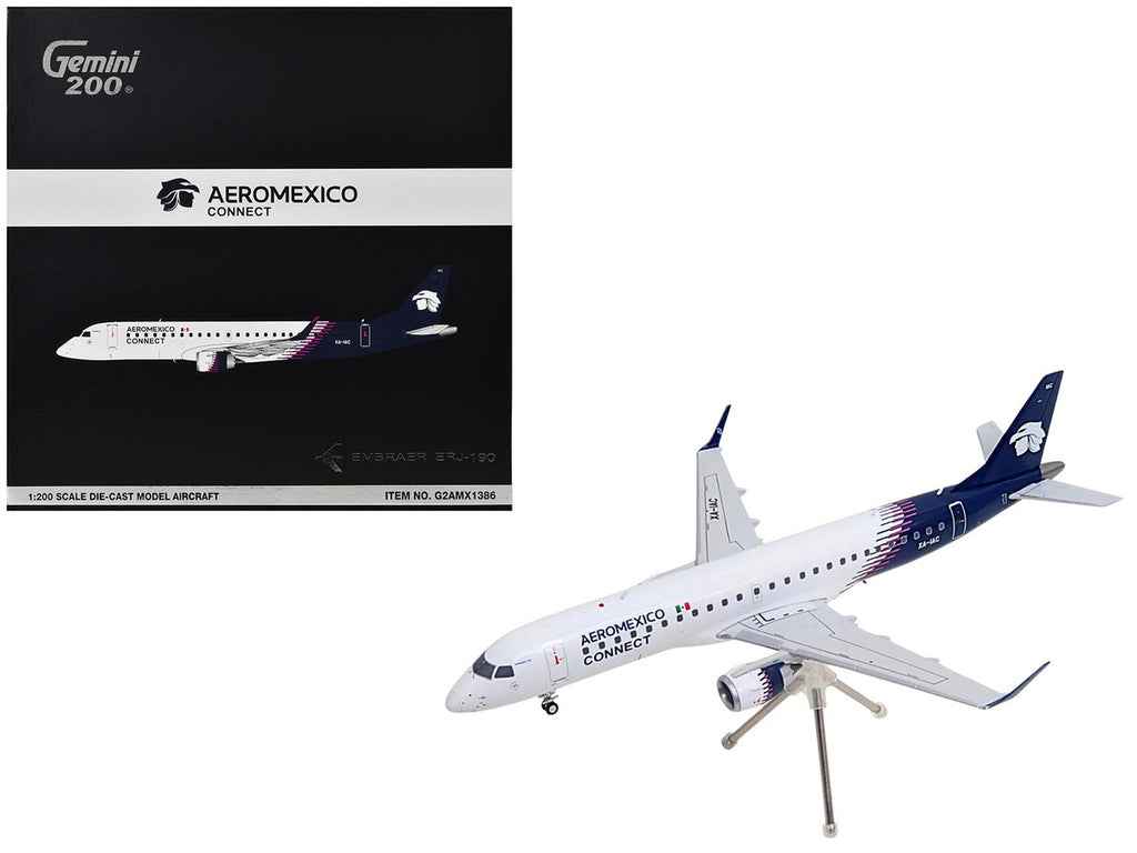 Embraer ERJ-190 Commercial Aircraft "Aeromexico Connect" (XA-IAC) White with Blue Tail "Gemini 200" Series 1/200 Diecast Model Airplane by GeminiJets-4