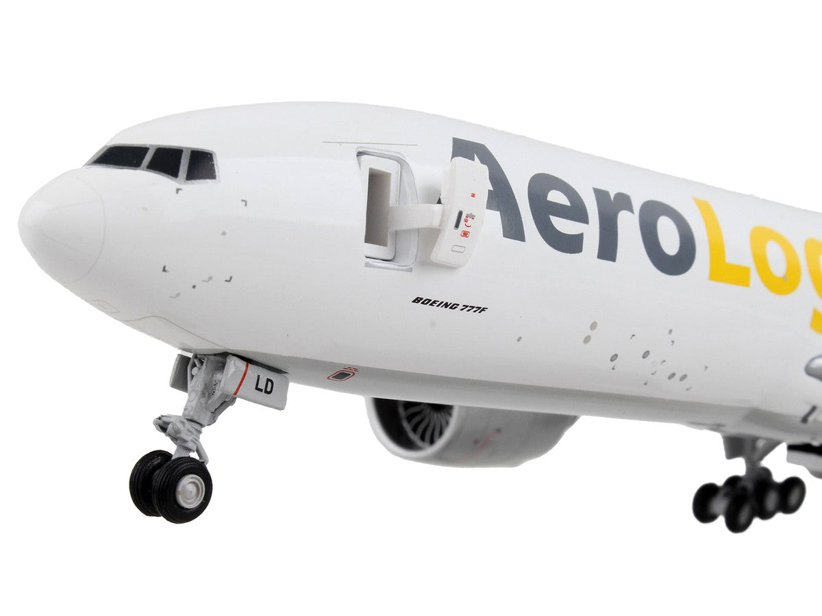 Boeing 777F Commercial Aircraft "AeroLogic" White "Gemini 200 - Interactive" Series 1/200 Diecast Model Airplane by GeminiJets-1