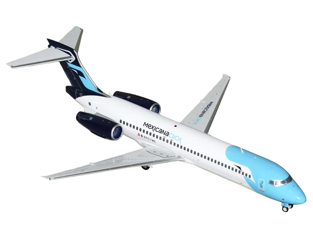 Boeing 717-200 Commercial Aircraft "Mexicana Click" (N907ME) White with Light Blue Nose and Dark Blue Tail "Gemini 200" Series 1/200 Diecast Model Airplane by GeminiJets-1