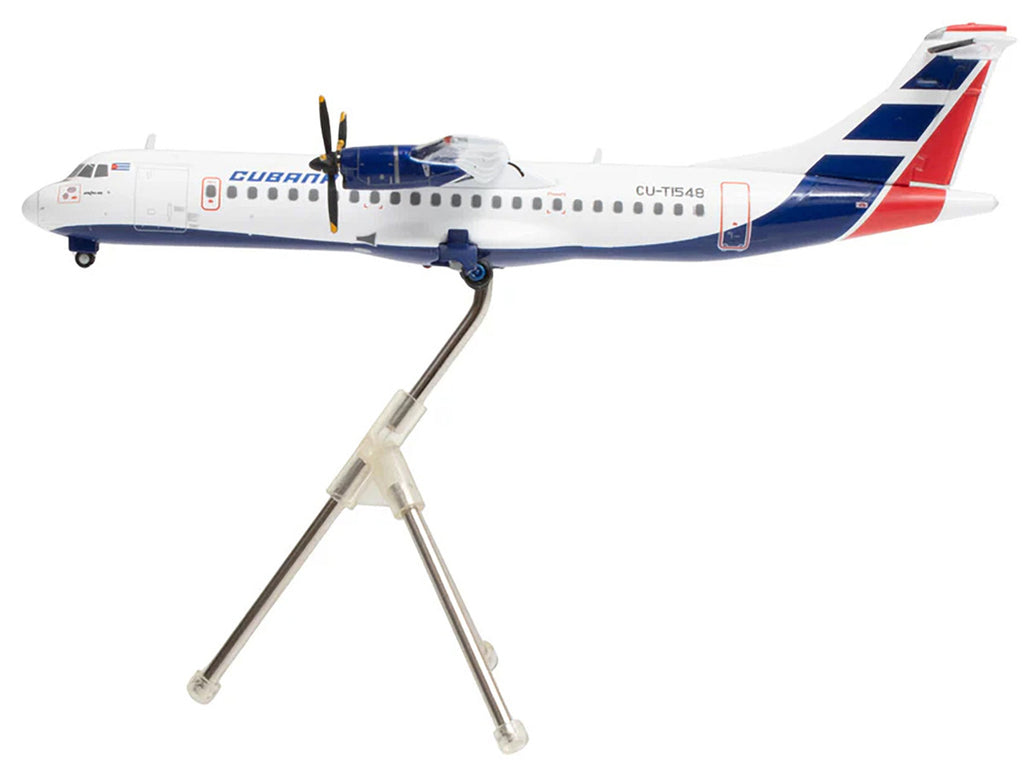 ATR 72-200 Commercial Aircraft "Cubana de Aviacion" (CU-T1548) White with Red and Blue Tail "Gemini 200" Series 1/200 Diecast Model Airplane by GeminiJets-0