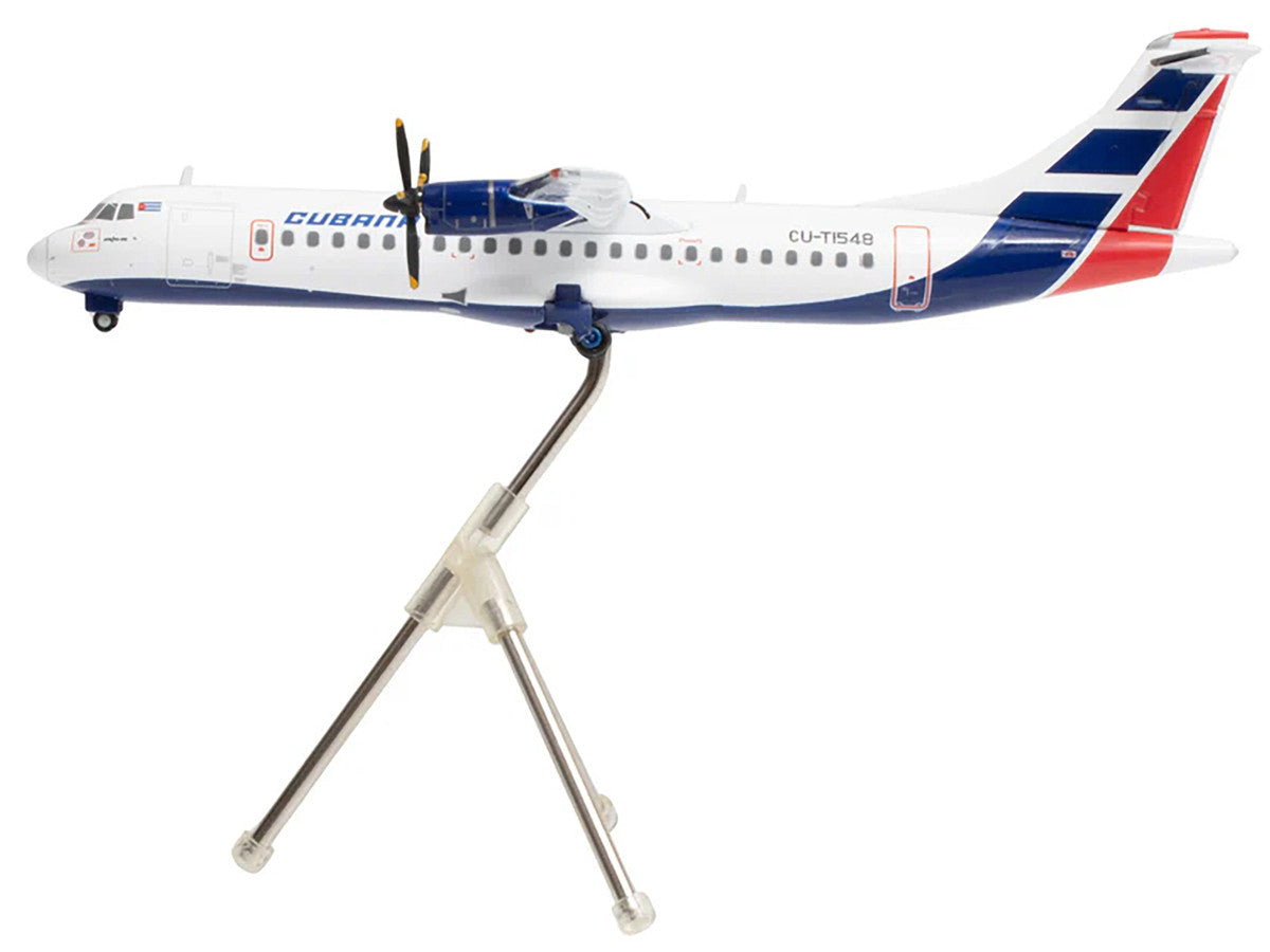 ATR 72-200 Commercial Aircraft "Cubana de Aviacion" (CU-T1548) White with Red and Blue Tail "Gemini 200" Series 1/200 Diecast Model Airplane by GeminiJets-0