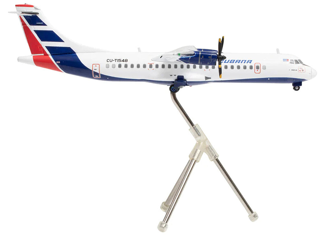 ATR 72-200 Commercial Aircraft "Cubana de Aviacion" (CU-T1548) White with Red and Blue Tail "Gemini 200" Series 1/200 Diecast Model Airplane by GeminiJets-1