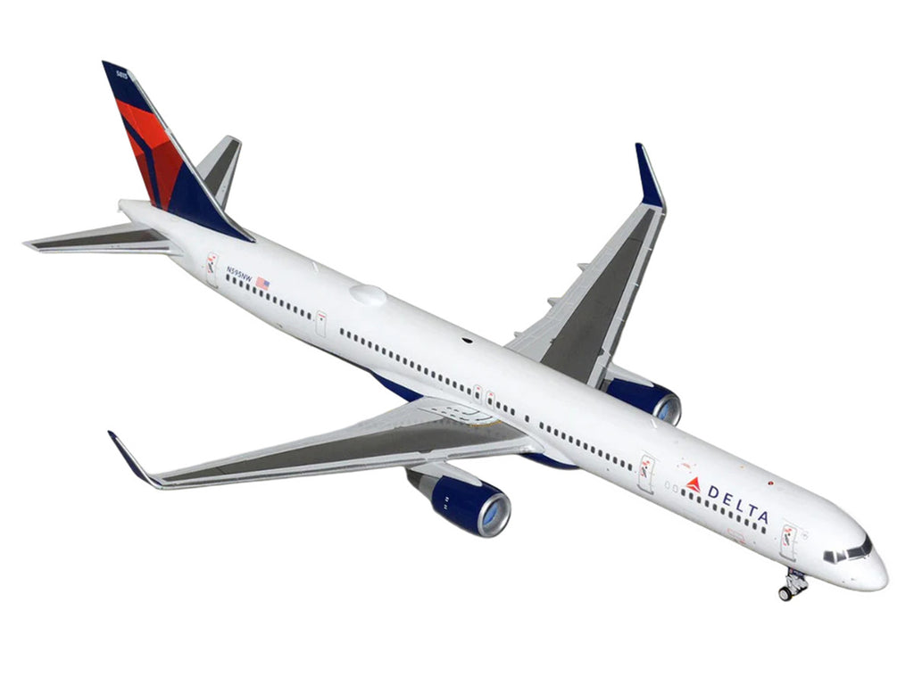 Boeing 757-300 Commercial Aircraft "Delta Air Lines" (N595NW) White with Blue and Red Tail "Gemini 200" Series 1/200 Diecast Model by GeminiJets-1