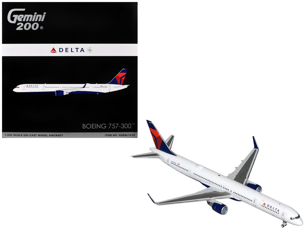 Boeing 757-300 Commercial Aircraft "Delta Air Lines" (N595NW) White with Blue and Red Tail "Gemini 200" Series 1/200 Diecast Model by GeminiJets-0