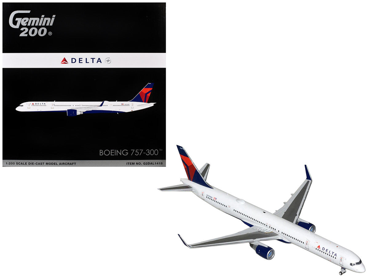 Boeing 757-300 Commercial Aircraft "Delta Air Lines" (N595NW) White with Blue and Red Tail "Gemini 200" Series 1/200 Diecast Model by GeminiJets-0