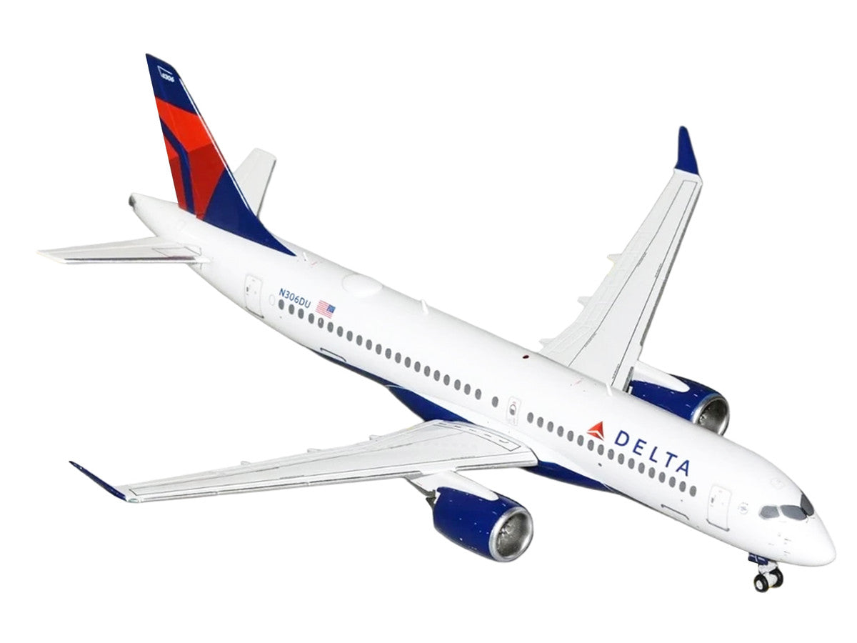 Airbus A220-300 Commercial Aircraft "Delta Air Lines" (N306DU) White with Red and Blue Tail "Gemini 200" Series 1/200 Diecast Model Airplane by GeminiJets-1