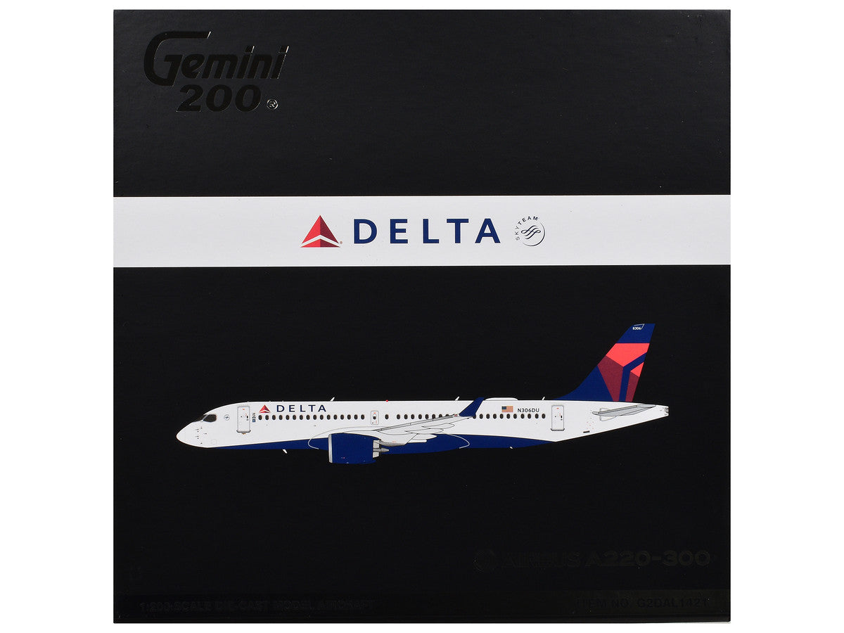 Airbus A220-300 Commercial Aircraft "Delta Air Lines" (N306DU) White with Red and Blue Tail "Gemini 200" Series 1/200 Diecast Model Airplane by GeminiJets-2