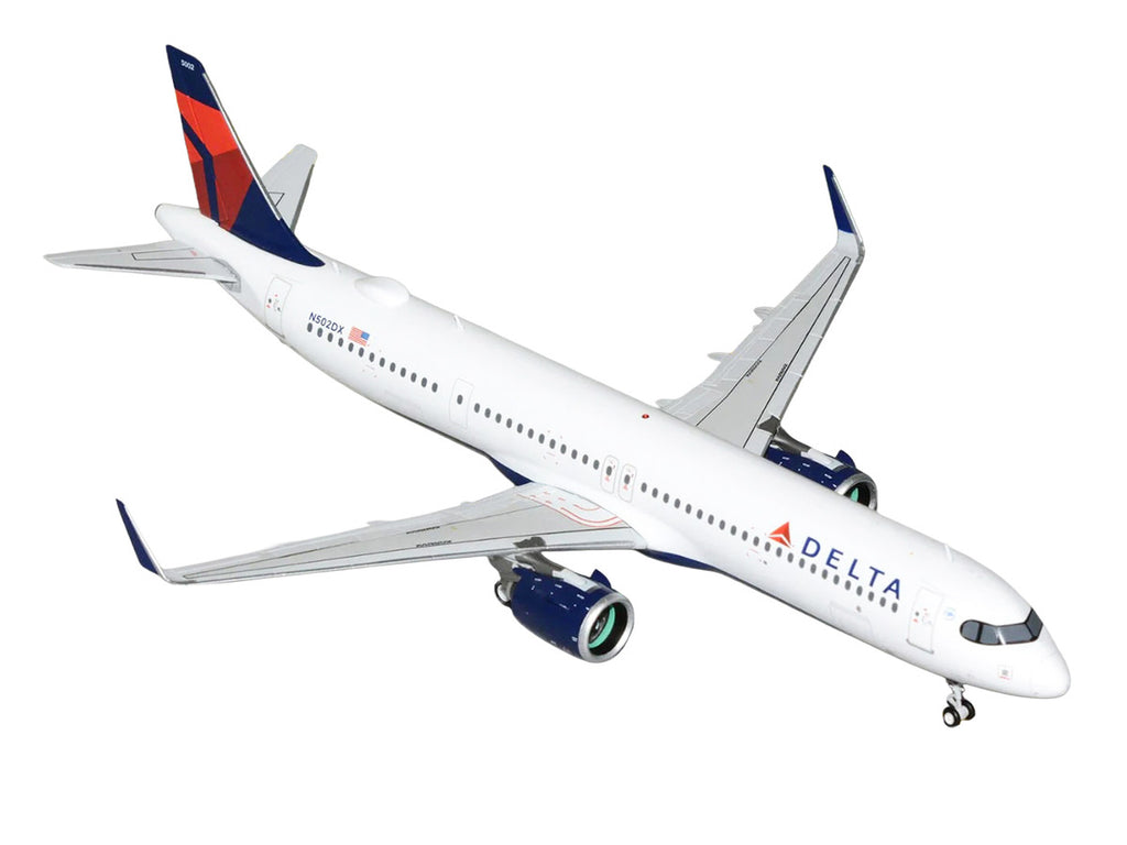 Airbus A321neo Commercial Aircraft "Delta Air Lines" (N502DX) White with Blue and Red Tail "Gemini 200" 1/200 Diecast Model Airplane by GeminiJets-1