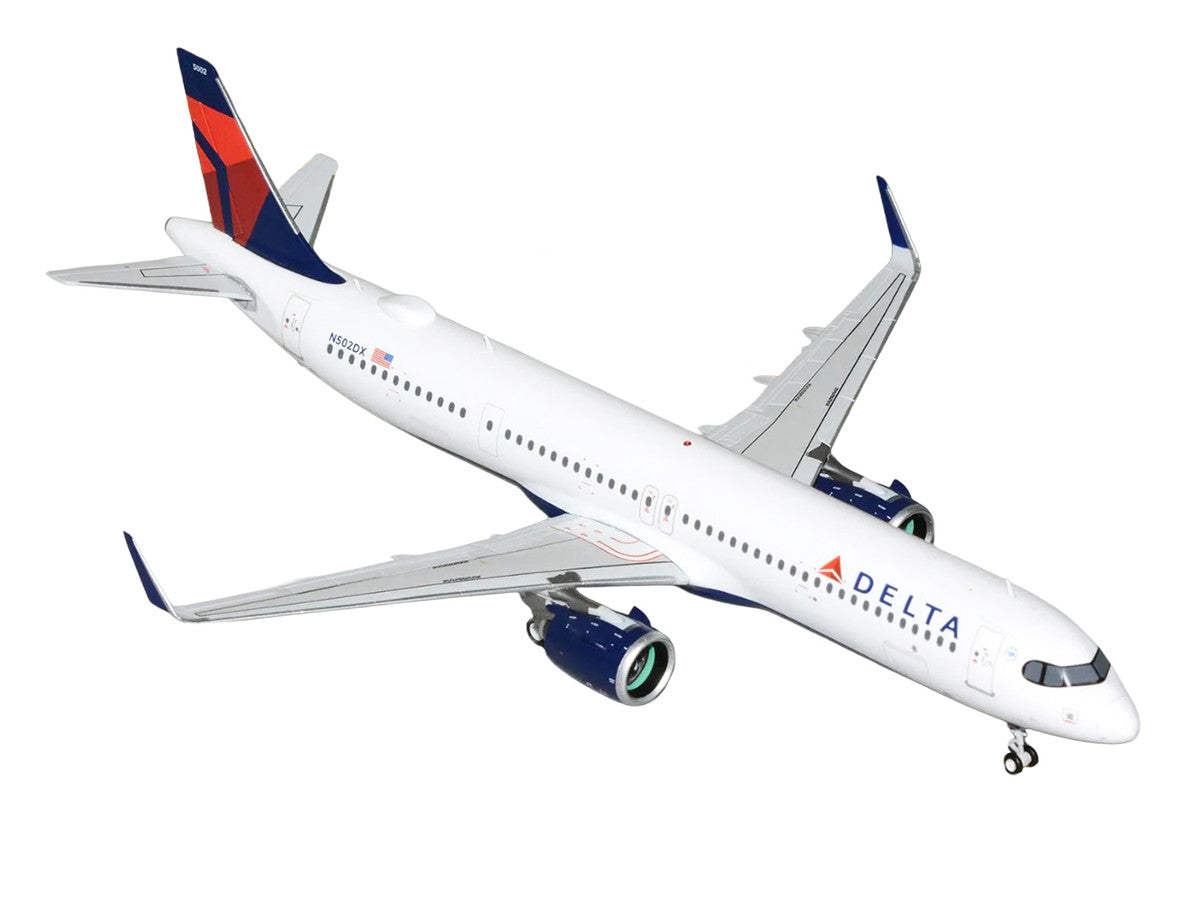 Airbus A321neo Commercial Aircraft "Delta Air Lines" (N502DX) White with Blue and Red Tail "Gemini 200" 1/200 Diecast Model Airplane by GeminiJets-1