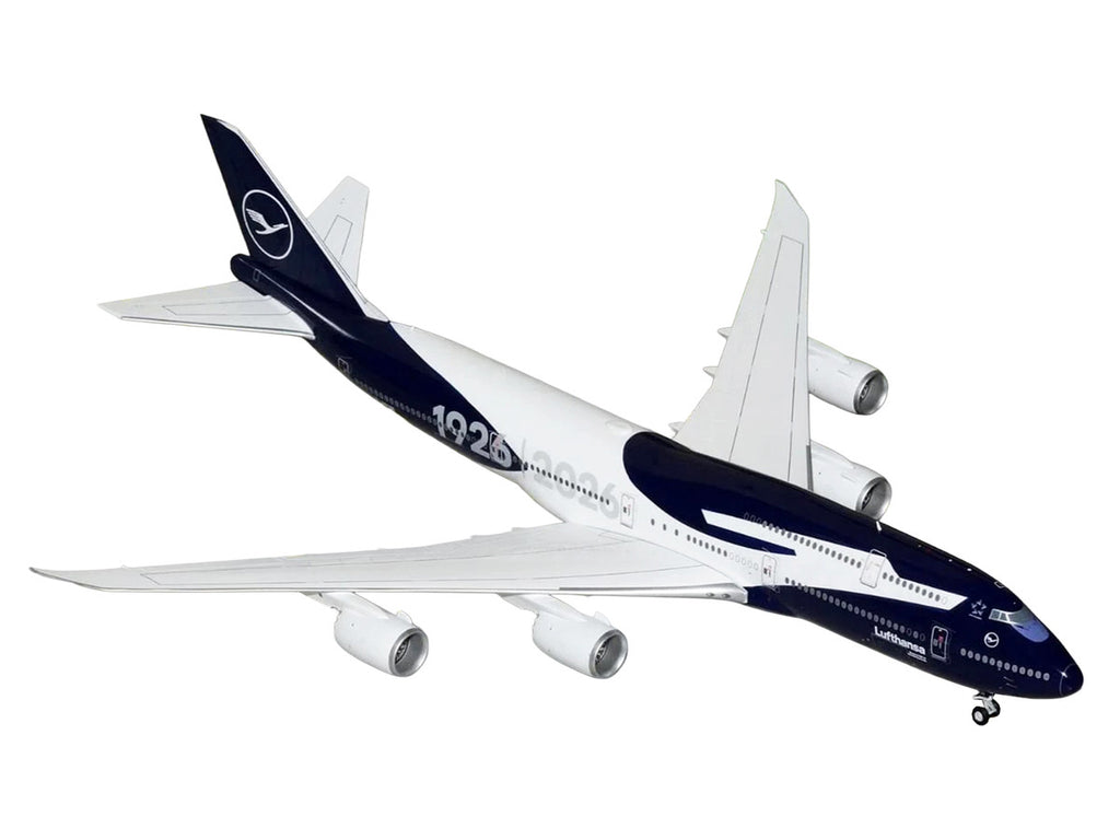 Boeing 747-8I Commercial Aircraft "Lufthansa 100 Years" (D-ABYN) Dark Blue and White "Gemini 200" Series 1/200 Diecast Model Airplane by GeminiJets-1