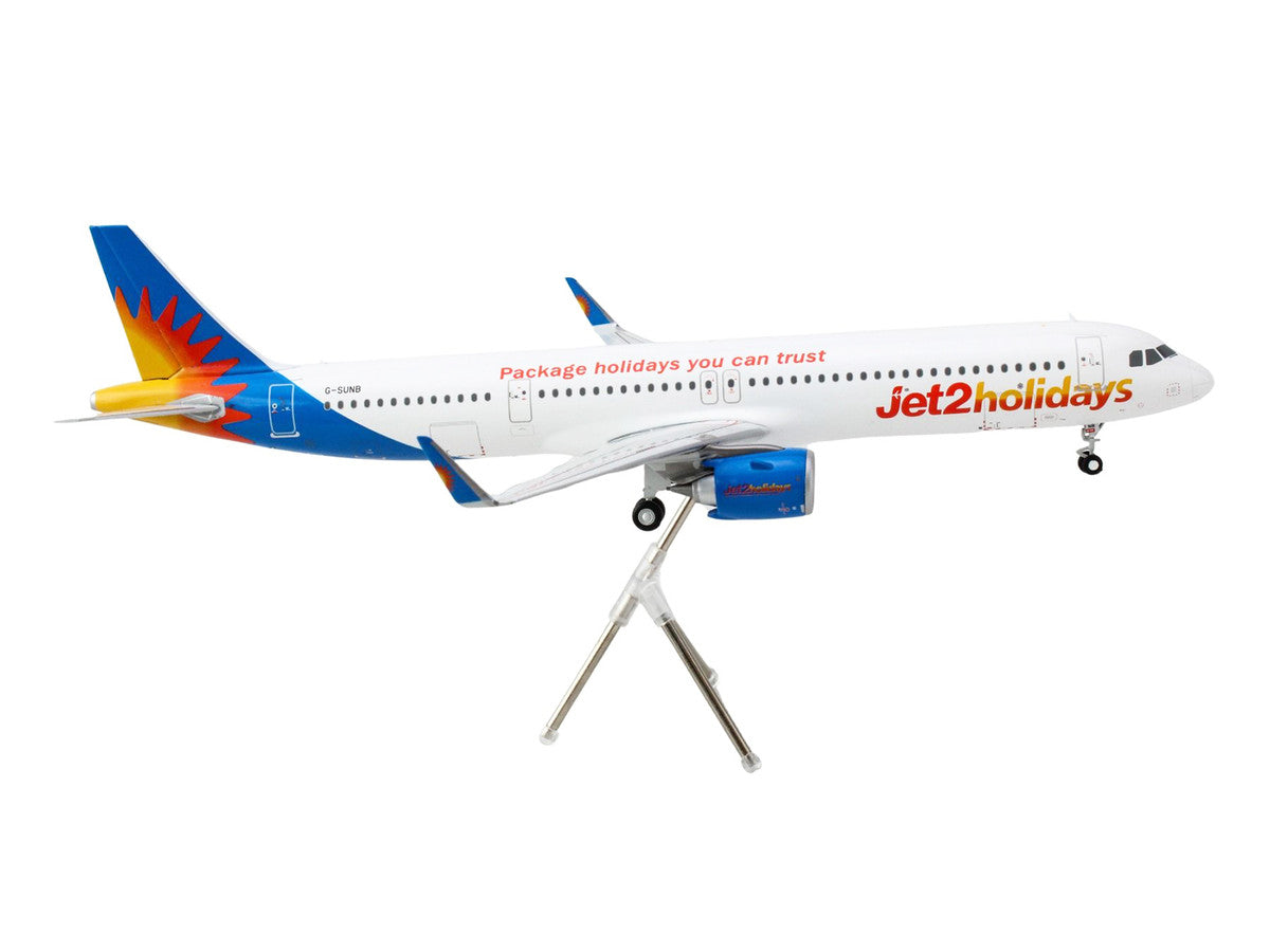 Airbus A321neo Commercial Aircraft "Jet2Holidays" (G-SUNB) White with Tail Graphics "Gemini 200" Series 1/200 Diecast Model Airplane by GeminiJets-2